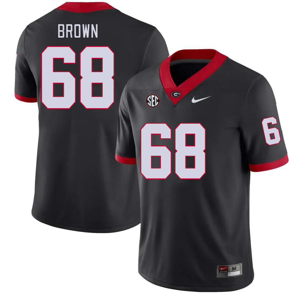 Georgia Bulldogs #68 Chris Brown College Football Jerseys Stitched-Black
